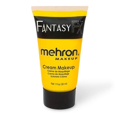 Mehron Makeup Fantasy FX Cream Makeup   Water Based Halloween Makeup   Yellow Face Paint &amp; Body Paint For Adults 1 fl oz (30ml) (YELLOW)