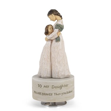 Music Box Gift for Daughter, Mom and Daughter Figurine Sculpted Hand-Painted Statue Figure Musical Gifts to Daughter from Mom Birthday Play Always with Me (Maternal Love)