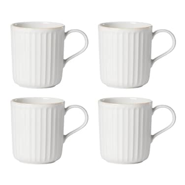 Lenox French Perle Scallop 4-Piece Mug Set, 4 Count (Pack of 1)
