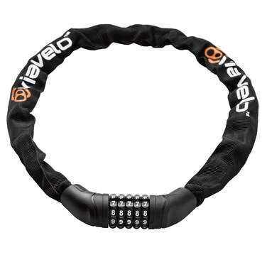 Via Velo Bike Chain Lock, 2.95 Ft Bicycle Lock with 3 Keys, Security Bike Locks for Scooter, Motorcycle, Gate, Fence, Valuables Etc(2.95 feet Long, 3.8 mm Thick)