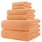 POLYTE Oversize, 60 x 30 in., Quick Dry Lint Free Microfiber Bath Towel Set, 6 Piece (Orange, Waffle Weave)