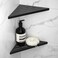 Bernkot 8'' Corner Shower Shelf 2PCS, 304 Stainless Steel Bathroom Shelves for Tiled Wall, Grout in Shelf Rack, No Drilling Needed (8'', Black)