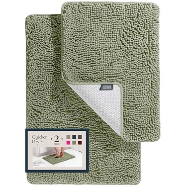 BELADOR Bathroom Rugs Sets 2 Piece- Plush Bath Mat Set Quick-Dry Soft Chenille Bathroom Mat with Rubber Backing, Absorbent Bathroom Rug Set, Washable Bath Rugs for Bathroom- Bath Mats 24x17 + 30x20