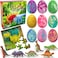 Bath Bombs for Kids with Surprise Toys Inside Plus Dinosaur Puzzle - Set of 9 Organic Dino Egg Bath Bombs with Rich Bubbles, Christmas Gift for Kids