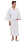 MONARCH Diamond Waffle Spa Kimono Robe - Soft Light Hotel Bathrobe Cypress (Large, White)