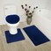 Luxury Home Collection 3 Piece Bath Rug Solid Set Non-Slip Bathroom Rug Contour, Mat and Toilet Lid Cover Navy