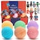 Superhero Bath Bombs for Kids with Surprise Toys Inside (6 Pack) - Large Bubble Bomb Fizzies for Boys &amp; Girls - Fruity Scents, Relaxing Aromas, USA Made, Ideal Birthday Gift by Two Sisters