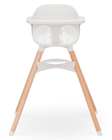 Lalo The Chair Convertible 3-in-1 High Chair - Wooden High Chair for Babies &amp; Toddlers, Baby High Chair with Dishwasher Safe Tray, Adjustable Footrest, Coconut