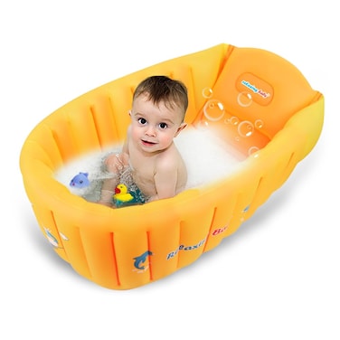 Relaxing Baby   Inflatable Baby Bathtub,Newborn Bathtub Seat for Infant,Non-Slip Baby Pool for Sitting up,Foldable Toddler Tub Shower,Portable Travel Bath for Kids 0-6 Year
