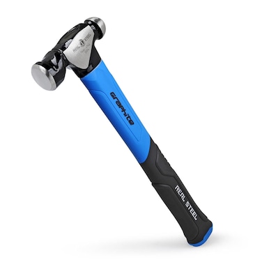 REAL STEEL 16 Oz Ball Peen Hammer with Non-Slip Cushion Grip Jacketed Graphite Forged Ball Pein Hammer 0504
