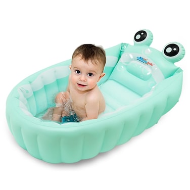 Relaxing Baby   Inflatable Baby Bathtub,Newborn Bathtub Seat for Infant,Non-Slip Baby Pool for Sitting up,Foldable Toddler Tub Shower,Portable Travel Bath for Kids 0-6 Year