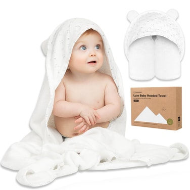 KeaBabies Baby Hooded Towel - Viscose Derived from Bamboo Baby Towel, Toddler Bath Towel, Infant Towels, Large Hooded Towel, Soft Baby Towels with Hood for Girls, Babies, Newborn Boys (KeaStory)