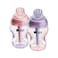 Tommee Tippee Baby Bottles, Advanced Anti-Colic Baby Bottle with Slow &amp; Medium Flow Breast-Like Nipple, 9oz, 0m+, Self-Sterilizing, Baby Feeding Essentials, Pack of 2