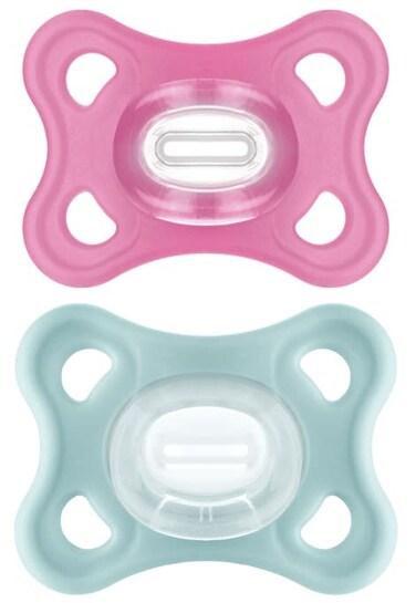 MAM Comfort Pacifiers, Newborn Pacifiers (2 Pack) 3-6 Months, Best Pacifier for Breastfed Babies, Girl Silicone