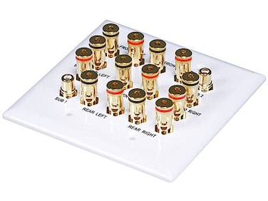 Monoprice 2-Gang 7.2 Surround Sound Distribution Wall Plate - White