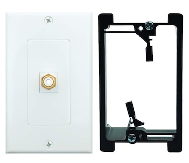 XIIYGJS RCA Wall Plate, Single RCA Keystone Insert with White Center Jack Wall Plate with Low Voltage Mounting Bracket for Subwoofer,Stereo Receiver and Other Equipment with RCA Component Audio/Video