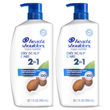 Head &amp; Shoulders 2-in-1 Dandruff Shampoo and Conditioner Set, Advanced Dry Scalp Care, Anti Dandruff Treatment, Nourishing Almond Oil, Itch &amp; Dryness Relief, Scalp Shield, 32.1 Fl Oz Each, 2 Pack