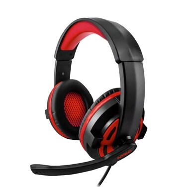 Nyko Ns-2600 Wired Headset for Nintendo Switch, Switch OLED &amp; Switch Lite - Lightweight Headphones w/Adjustable Microphone - Compatible w/PC, PS4 &amp; PS5 - Nintendo Switch Accessories (Black and Red)