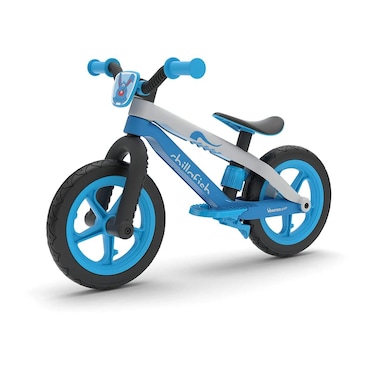 Chillafish Bmxie&sup2; Lightweight Balance Bike with Integrated Footrest and Footbrake for Kids Ages 2 to 5 Years, 12-inch Airless Rubberskin Tires, Adjustable Seat Without Tools, Blue