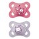 MAM Original Matte Baby Pacifier, Nipple Shape Helps Promote Healthy Oral Development, Sterilizer Case, Girl, 0-6 (Pack of 2)