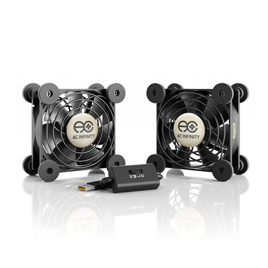 AC Infinity MULTIFAN S5, Quiet Dual 80mm USB Fan, UL-Certified for Receiver DVR PlayStation Xbox Computer Cabinet Cooling