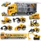 Joyfia Toys for Boys, 11 in 1 Engineering Die-cast Construction Car Toddler Toys, Excavator Dumper Bulldozer, Kids Transport Carrier Truck Vehicles Gifts for Age 3 4 5 6 7 Year Old Boys