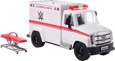 Mattel WWE Wrekkin' Slambulance Vehicle Playset, Breakaway Toy Ambulance with Launching Gurney, Sized for 6-Inch Action Figures
