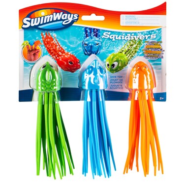 SwimWays SquiDivers Kids Pool Diving Toys, 3 Pack, Bath Toys &amp; Pool Party Supplies for Kids Ages 5 and Up