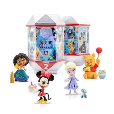 YuMe Official Disney 100 Surprise Mystery Capsules Blind Box with Surprise Pixar Characters Gift Set Minnie Mouse, Elsa, Winnie The Pooh Figurines Toys - Series 2, 2 Pack