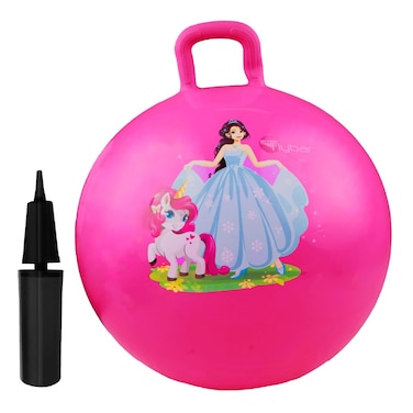 Flybar Hopper Ball for Kids - Bouncy Ball with Handle, Durable Bouncy Balls, Kangaroo Ball, Exercise Ball, Indoor and Outdoor Toy, Pump Included, Toddler Toys for Boys and Girls, Ages 3 and Up (Prn S)
