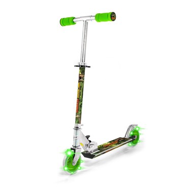 Ozbozz Dinosaur Scooter with 2 Light Up Wheels. Adjustable Handlebar Height 28.5" - 32.5