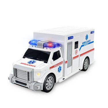 CYKT Ambulance Toys for Kids 3-12 Years Old, Electric Toys - with Bright Flashing 4D Lights and Real Sounds for Boys &amp; Girl Ages 3+ Miracle Gift (White) (HC034)