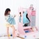 GarveeHome Girls' Dress Up Storage with Light &amp; Mirror, Kids Armoire with Clothing Rack and Storage Bin, Pink
