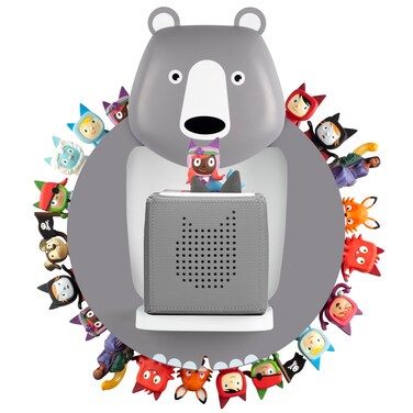 Tnvodejo Children's Shelf Compatible for Toniebox and for Tonies for Over 30-48 Figures - Wall Shelf for The Music Box - for Playing and Collecting - for Children's Baby Rooms (Grey)