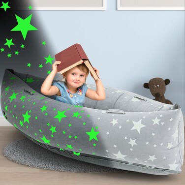 Maitys 60'' Peapod Sensory Chair for Autism Kids Gift for Christmas Inflatable Sensory Peapod Sensory Toy for Kid with Electric Air Pump for Autistic Children Calming Toys Gift(Glow Star)