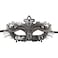 Vanki 1 PCS Masquerade Mask Laser Cut Metal Shiny Rhinestone Party Mask,Black&amp;Silver