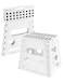 Dyforce Non-Slip Folding Step Stool - 13 inch Height Heavy Duty Foldable Stool for Adults Kids, Plastic Step Stool Camping Stepping Stool - White
