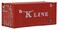 Walthers SceneMaster HO Scale Model of K-Line (Red, White) 20' Corrugated Container with Flat Panel,949-8013