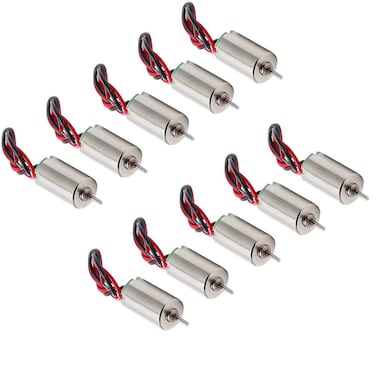6x12mm Coreless Micro DC Motor 1.5-3.7V 40000RPM Micro Motor for Airplane Model RC Toys - (10 Pcs)