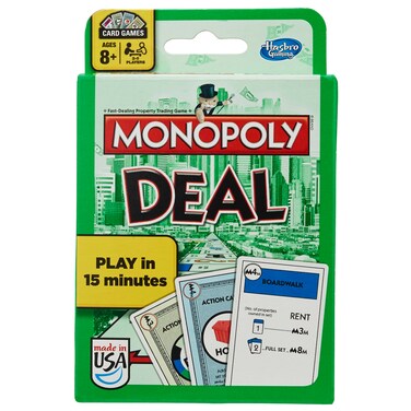 Hasbro Gaming Monopoly Deal Card Game, Quick-Playing Card Game for 2-5 Players, Game for Families and Kids, Ages 8 and Up (Amazon Exclusive)