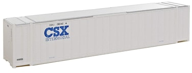 Walthers SceneMaster N Scale Model of CSX Intermodal (White, Blue) 48' Ribbed Side Container,949-8464