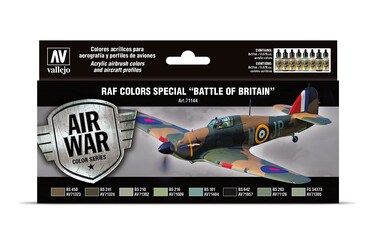 Vallejo RAF Colors Special Battle of Britain 'Air War Color Series' Model Paint Kit, contains 8 x 17ml bottles