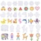 Coopay 20 Pieces Fuse Beads Pegboards Clear Plastic Template Beads Boards Different Shapes with 20 Pieces Colorful Cards for Kids Craft Supplies