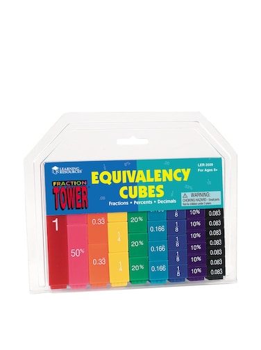 Learning Resources Fraction Tower Equivalency Cubes - 51 Pieces, Ages 6+ Math Learning Toys for Kids, Math Classroom and Homeschool Accessories, Fractions Learning for Kids,Back to School Supplies