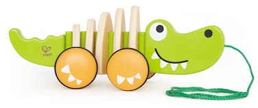 Hape Wooden Walk-A-Long Croc for Babies  Pull &amp; Pull Walking Toy for Toddlers 12 Months and Up