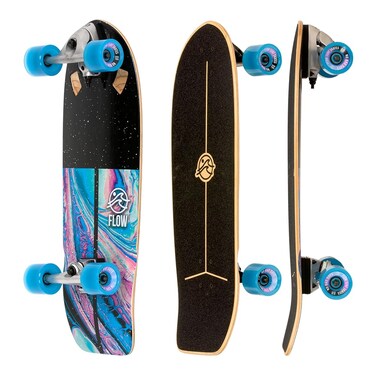 Flow Surf Skates Cruiser - 29"x10" 7-Ply North American Maple Deck, Carving Truck, Fully Assembled, Supports up to 275 lbs for Surf-Like Carving
