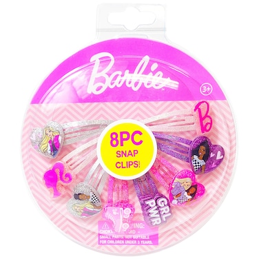 LUV HER Barbie Hair Clips for Girls Snap Clips 8 Pack Multi Color Ages 3+