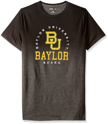 Camp David NCAA Baylor Bears Men's Dip Dyed Heather Tee, Large, Charcoal