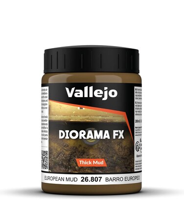 Vallejo - Diorama FX Thick Mud   European Mud 200 ml (6.76 fl.oz.)   Premium Acrylic Color For Modelers &amp; Miniature Enthusiasts