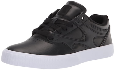 DC Men's Kalis Vulc Low Top Casual Skate Shoe, Black/White/Black, 4.5